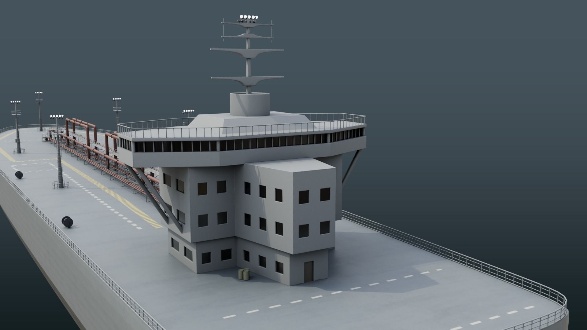 Fleet Oilers and Replenishment Ship  Low-poly 3D model_12