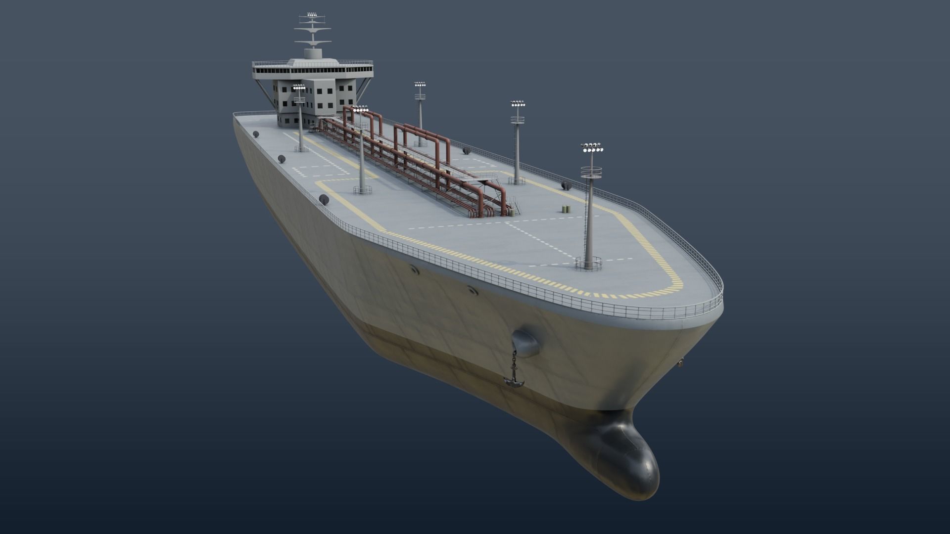 Fleet Oilers and Replenishment Ship  Low-poly 3D model_2