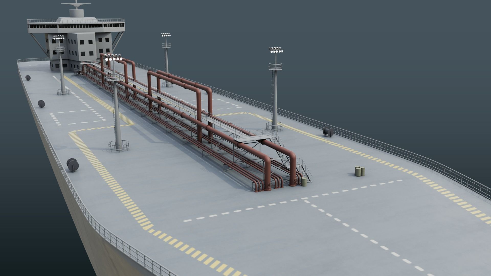 Fleet Oilers and Replenishment Ship  Low-poly 3D model_8