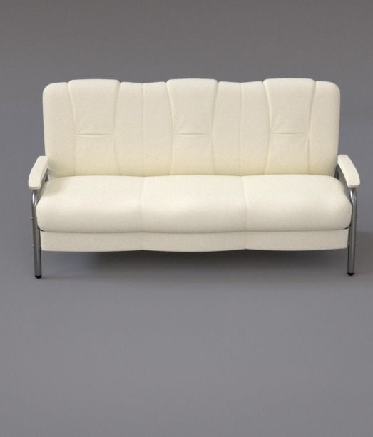  Leather Sofa and Loveseat and Armchair 3D model Low-poly 3D model_1