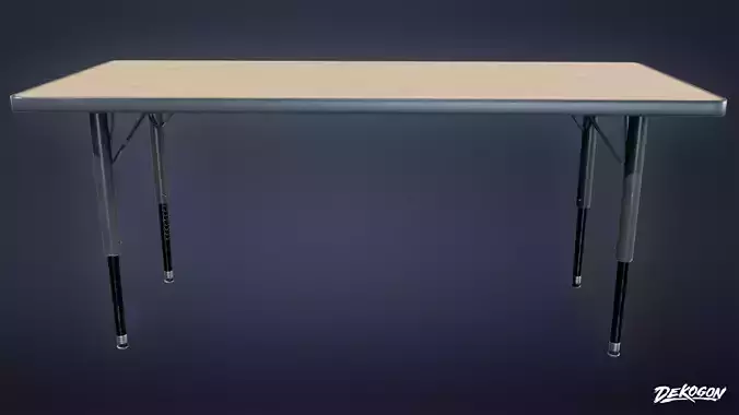 HIGH SCHOOL CLASSROOM - Long Table 01 - LOW POLY