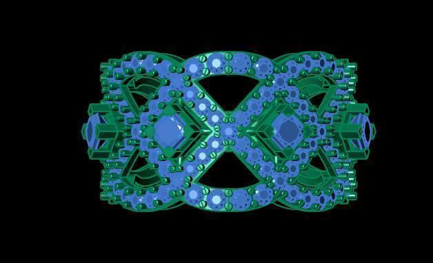 Princess and round daimond ring ready to print 3D print model_11