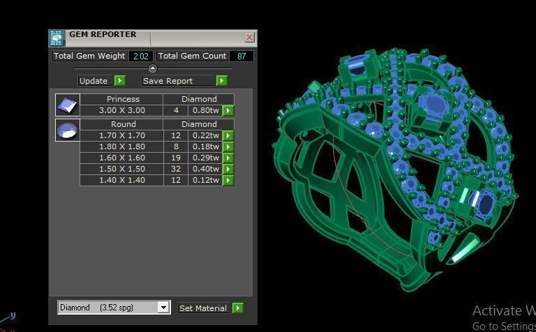 Princess and round daimond ring ready to print 3D print model_17
