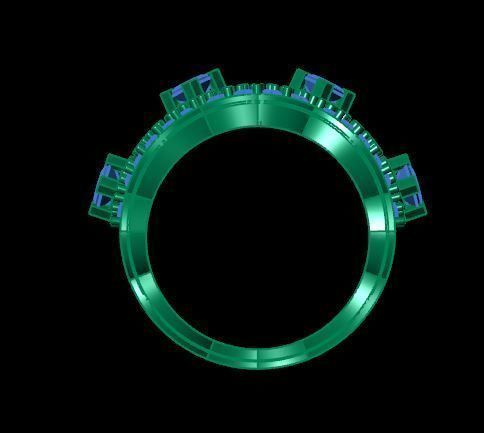 Princess and round daimond ring ready to print 3D print model_12