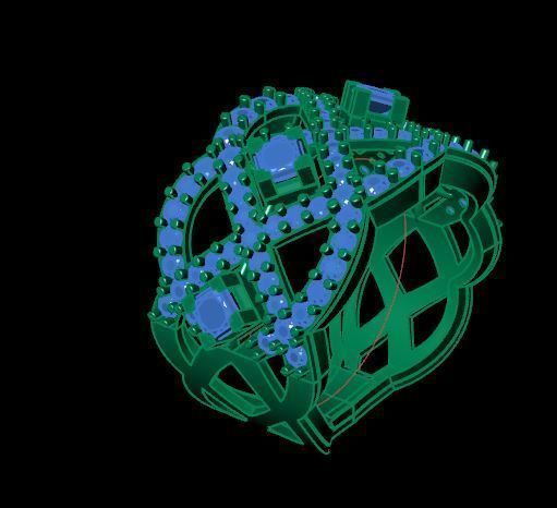 Princess and round daimond ring ready to print 3D print model_10