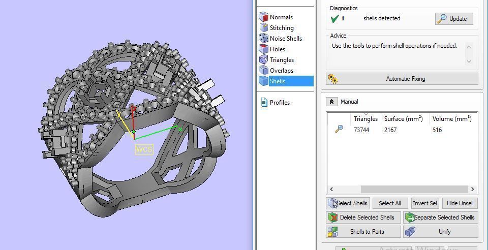 Princess and round daimond ring ready to print 3D print model_19