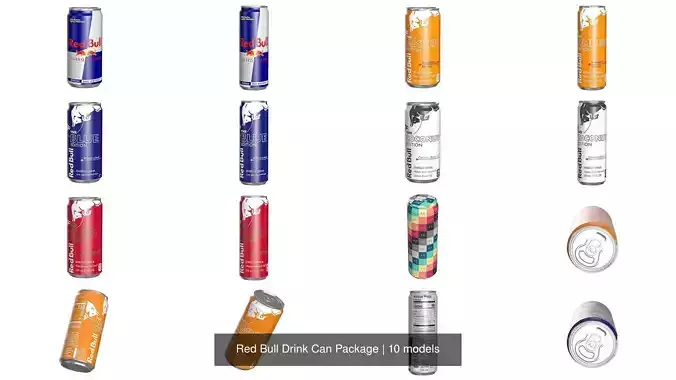 Red Bull Drink Can Package
