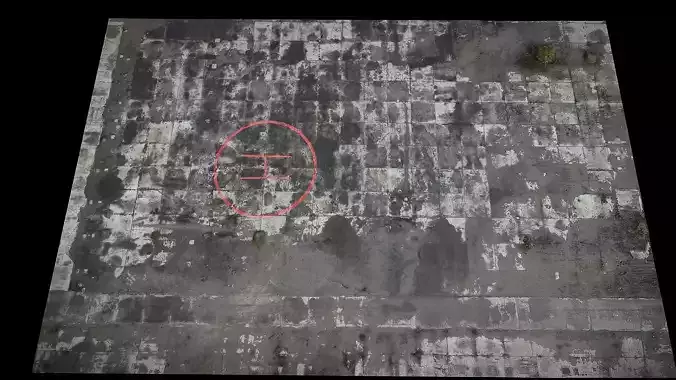 conrete slabs terrain landing pad area photogrammetry 