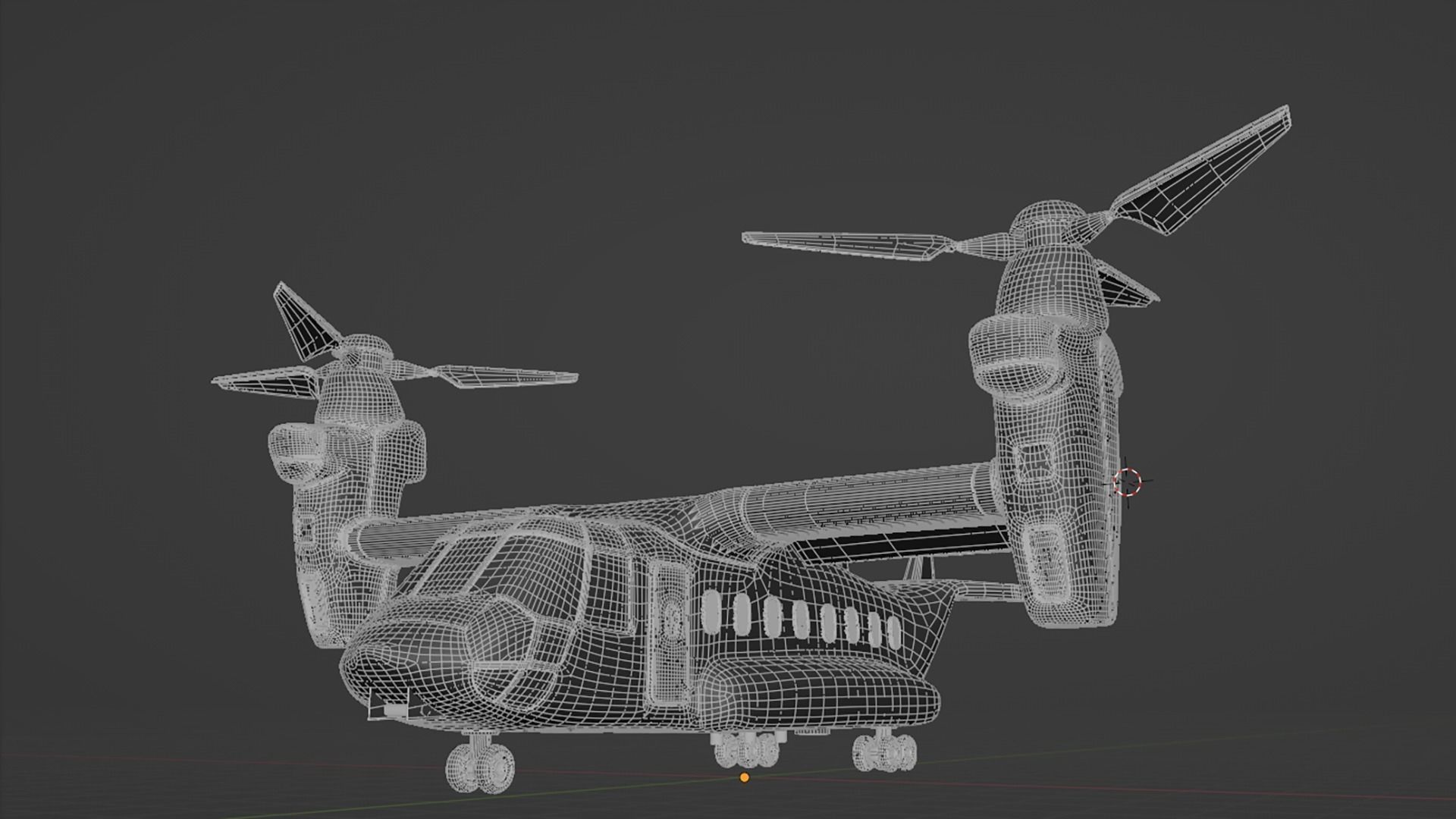  Military Tiltrotor Aircraft  Earth Tones Low-poly 3D model_10