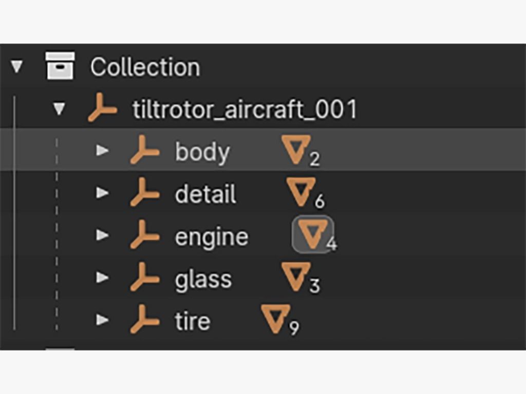  Military Tiltrotor Aircraft  Earth Tones Low-poly 3D model_15