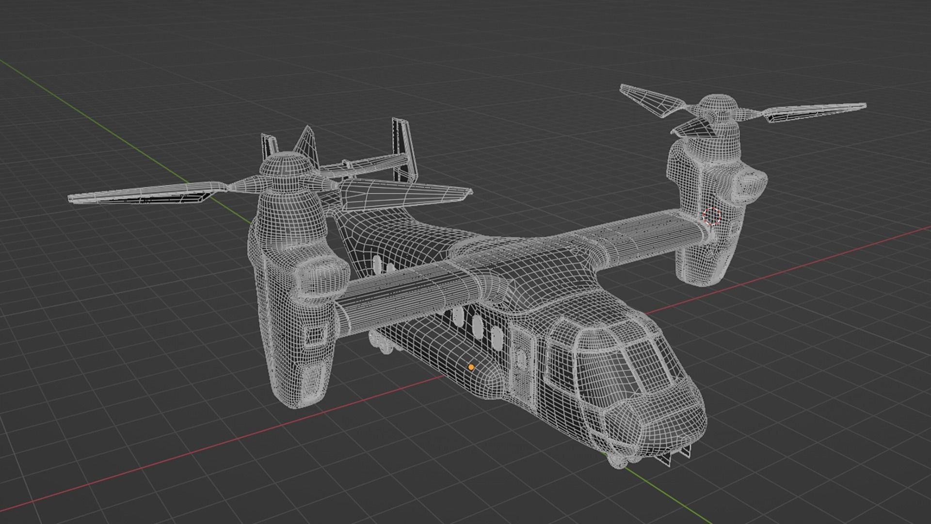  Military Tiltrotor Aircraft  Earth Tones Low-poly 3D model_11
