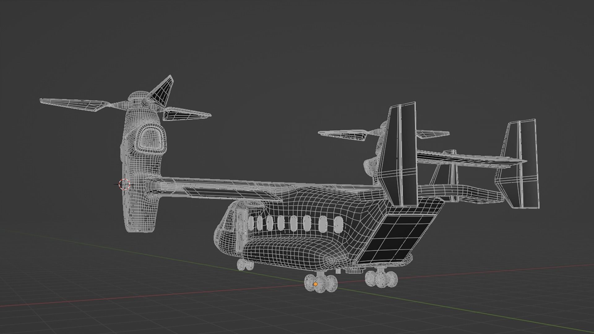  Military Tiltrotor Aircraft  Earth Tones Low-poly 3D model_13