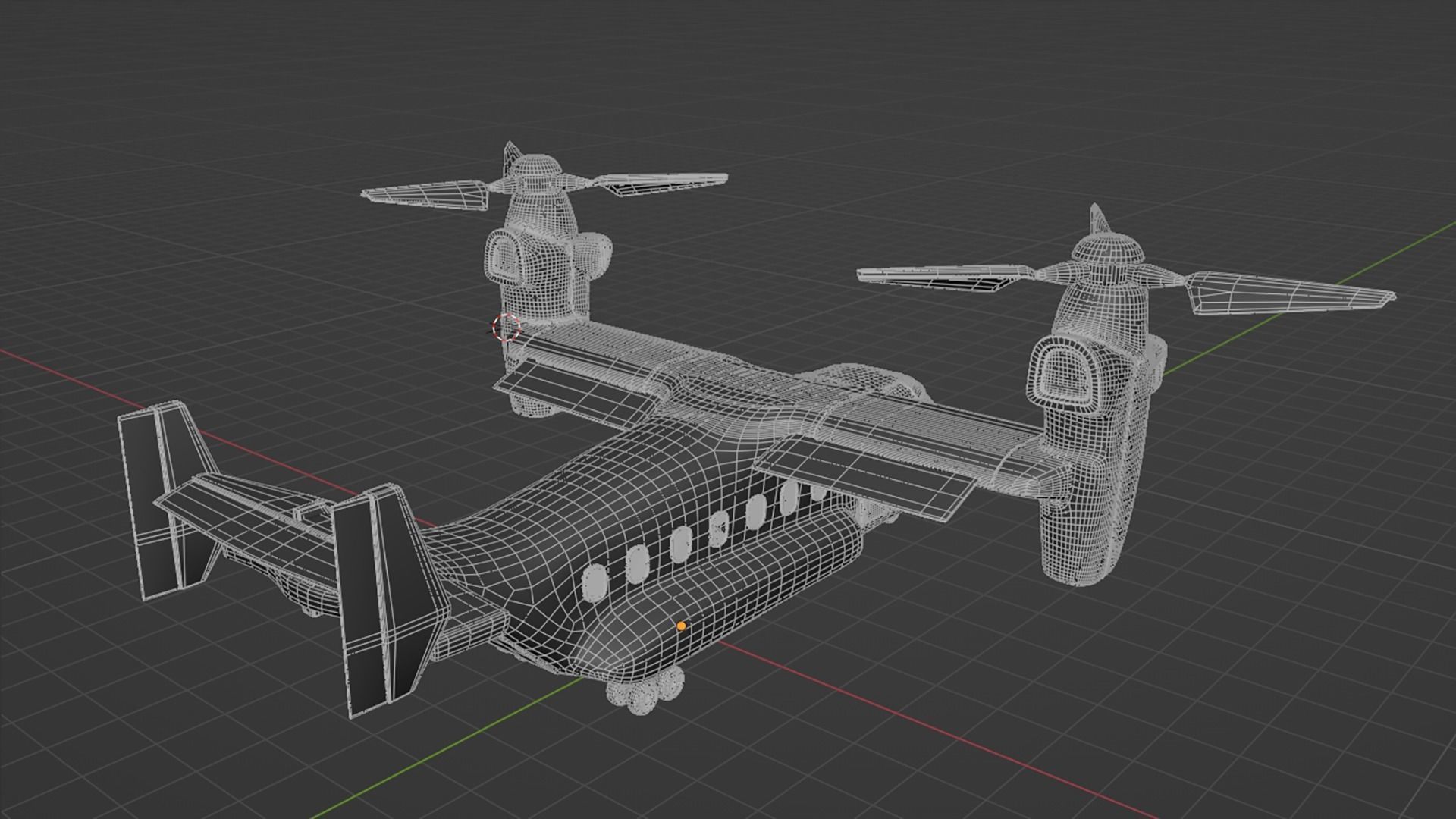  Military Tiltrotor Aircraft  Earth Tones Low-poly 3D model_12