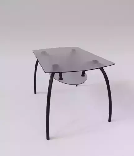 glass table 3d model Low-poly 3D model