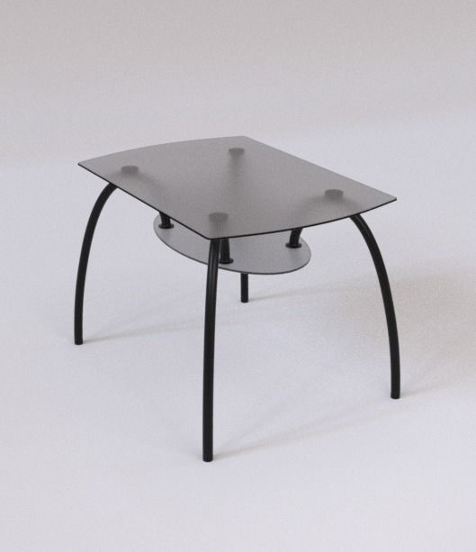 glass table 3d model Low-poly 3D model_1