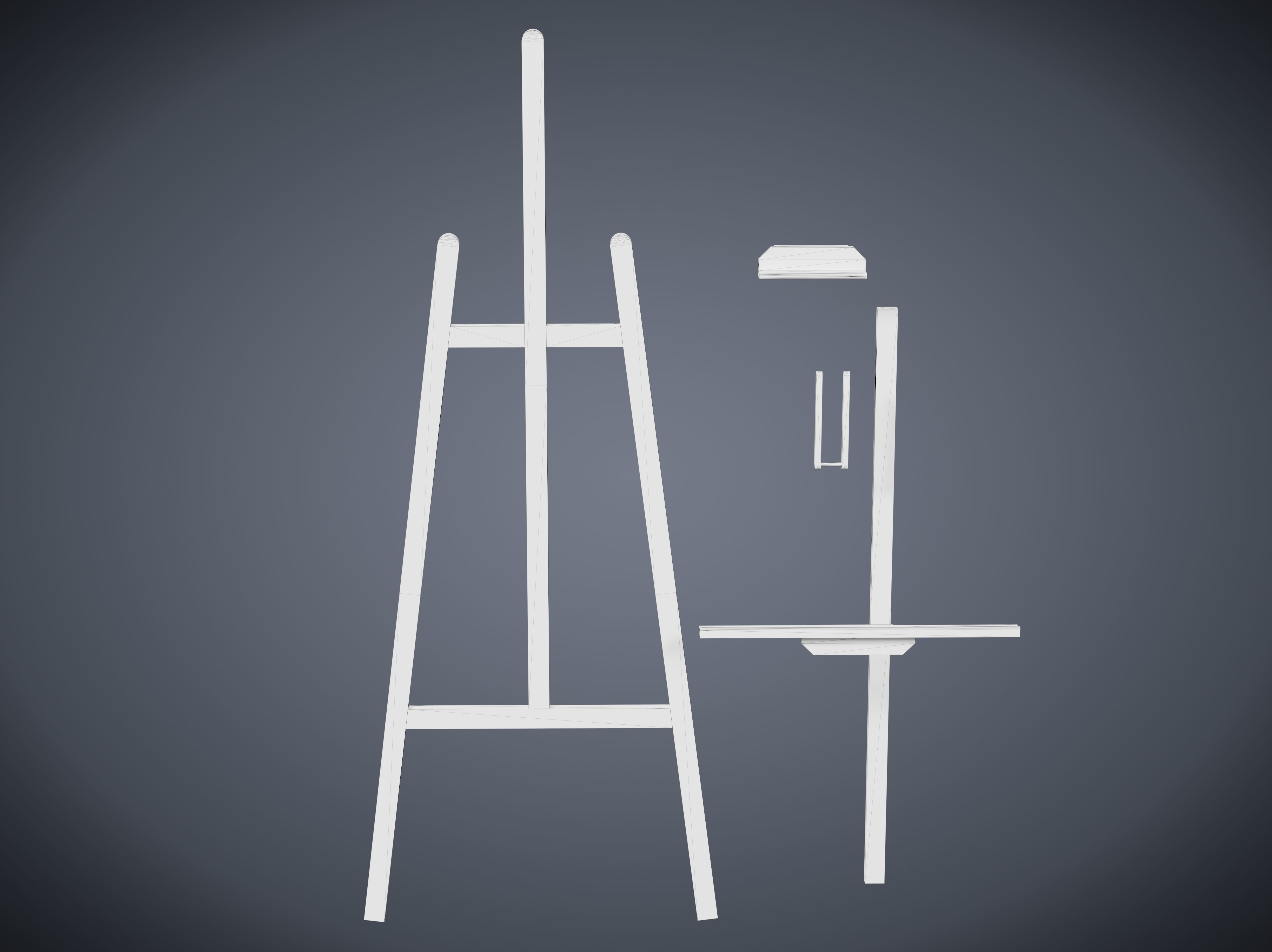 Easel Low-poly 3D model_8