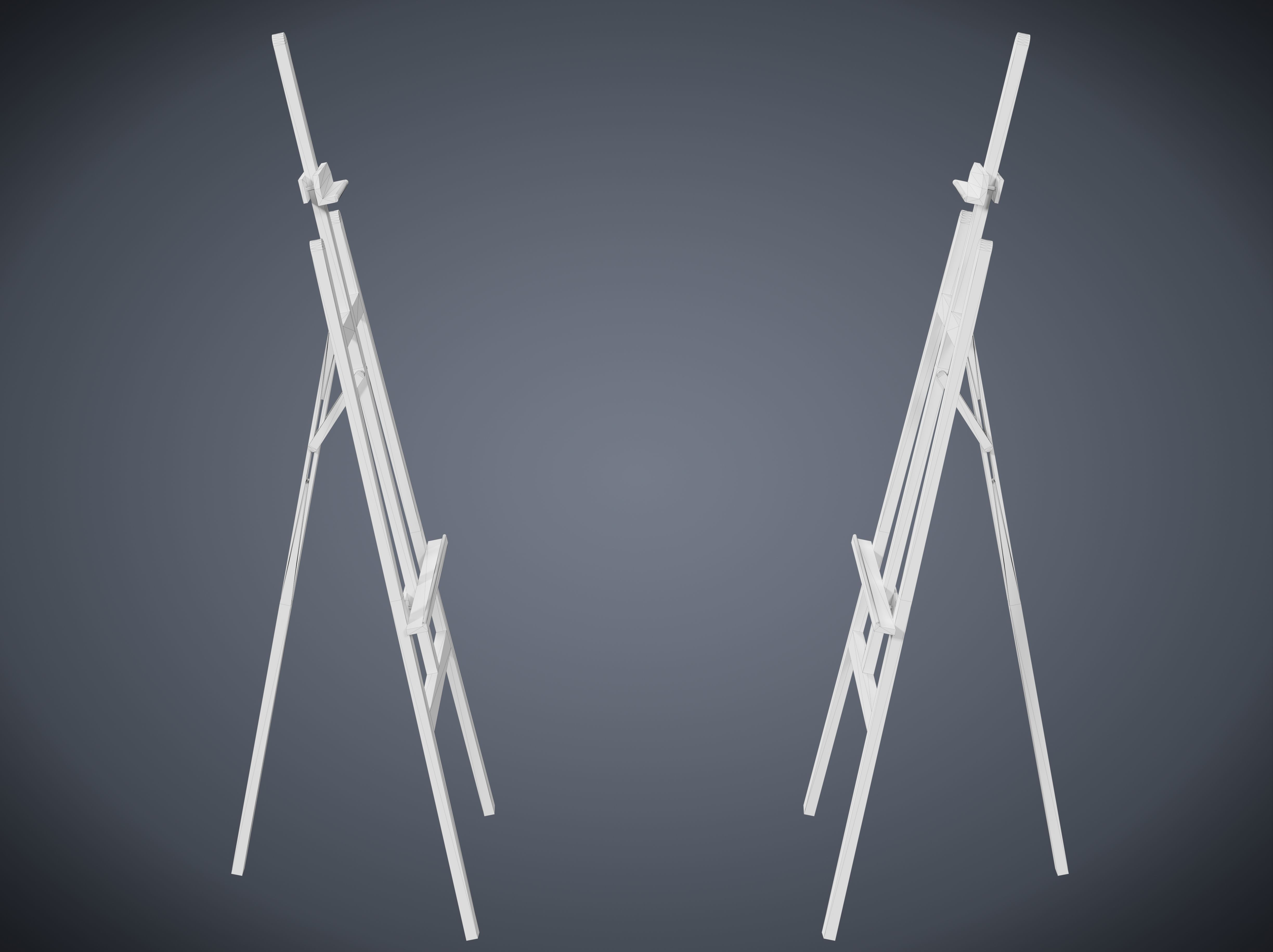 Easel Low-poly 3D model_10