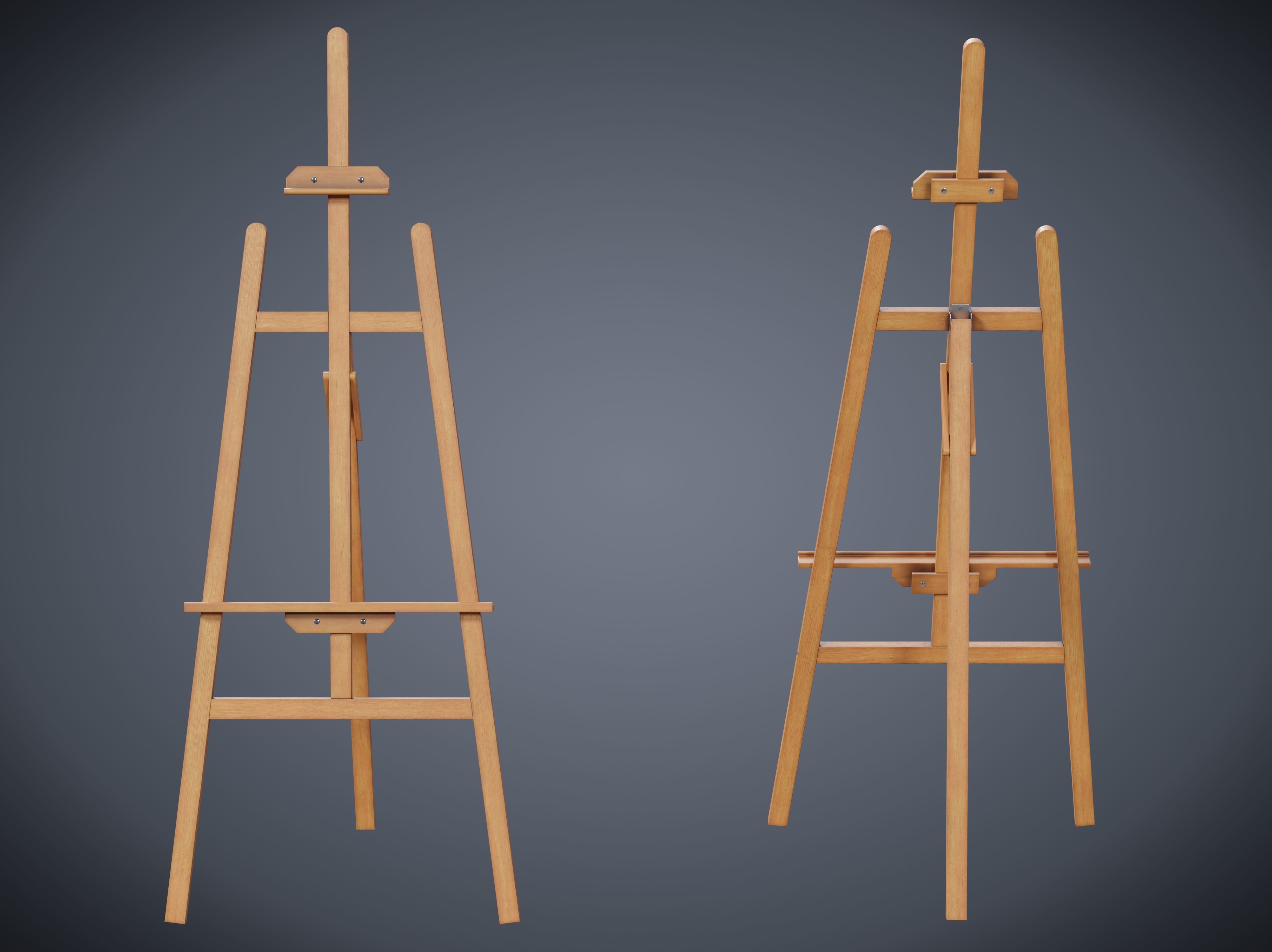 Easel Low-poly 3D model_6