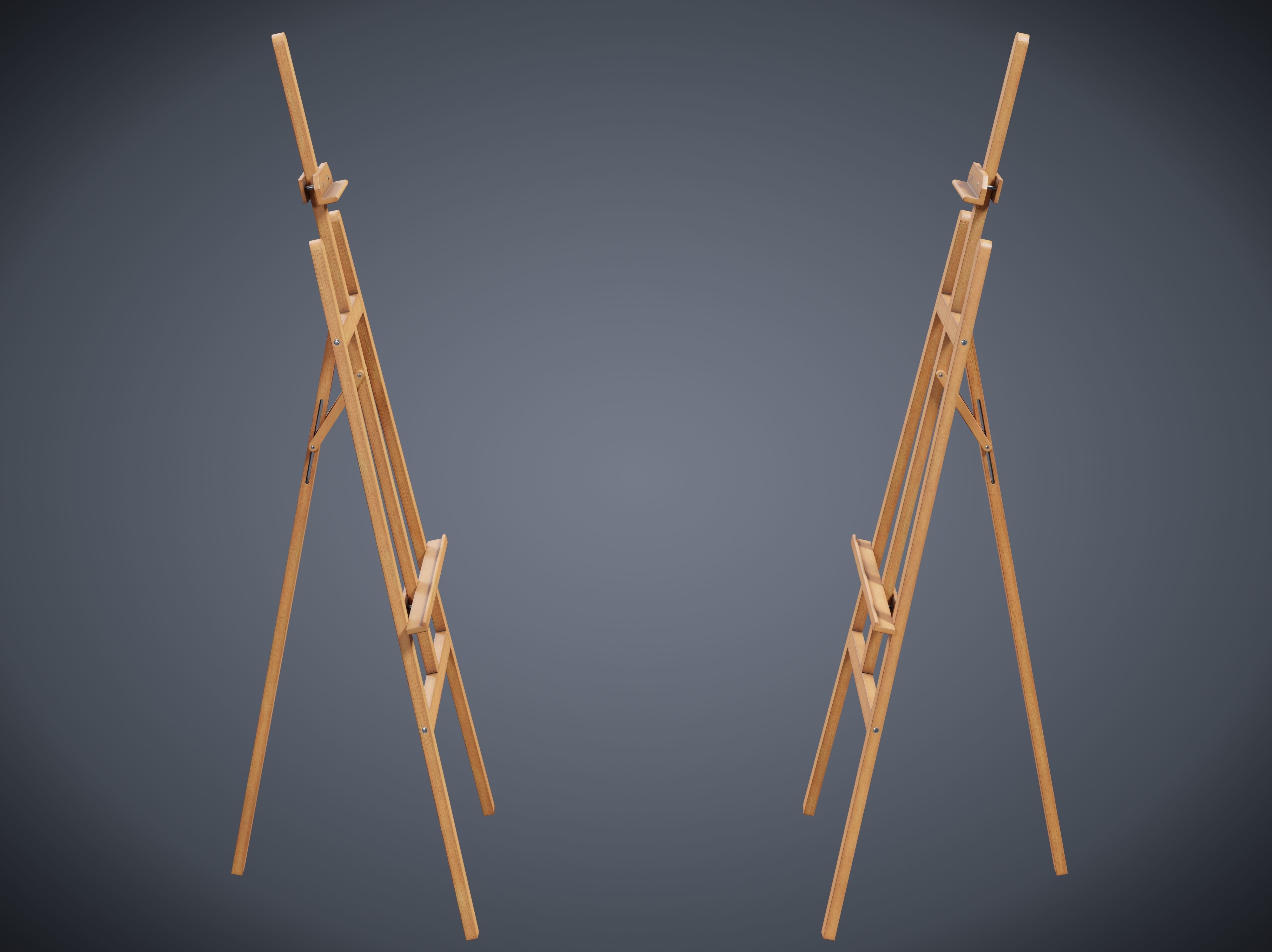 Easel Low-poly 3D model_7