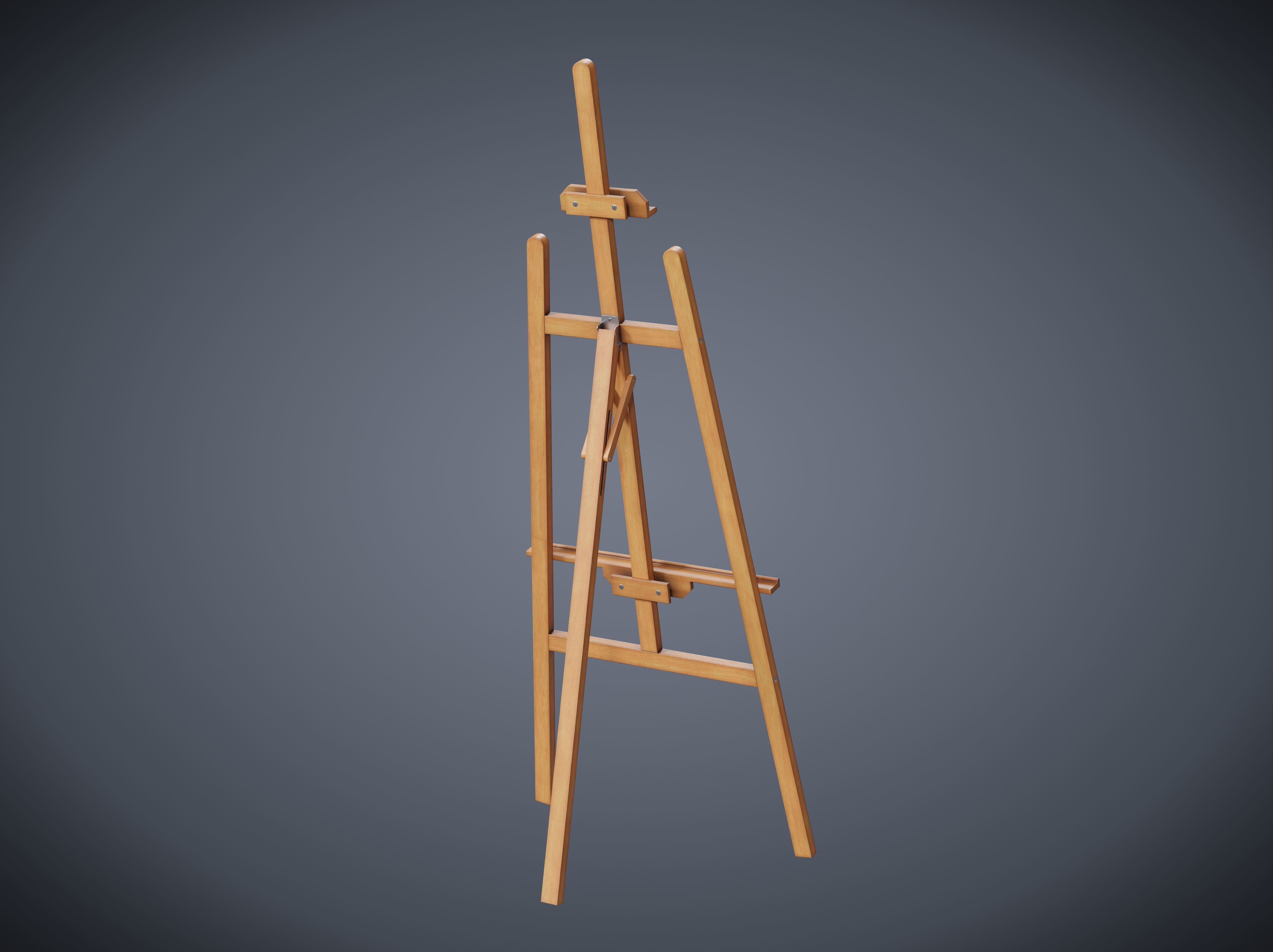 Easel Low-poly 3D model_4