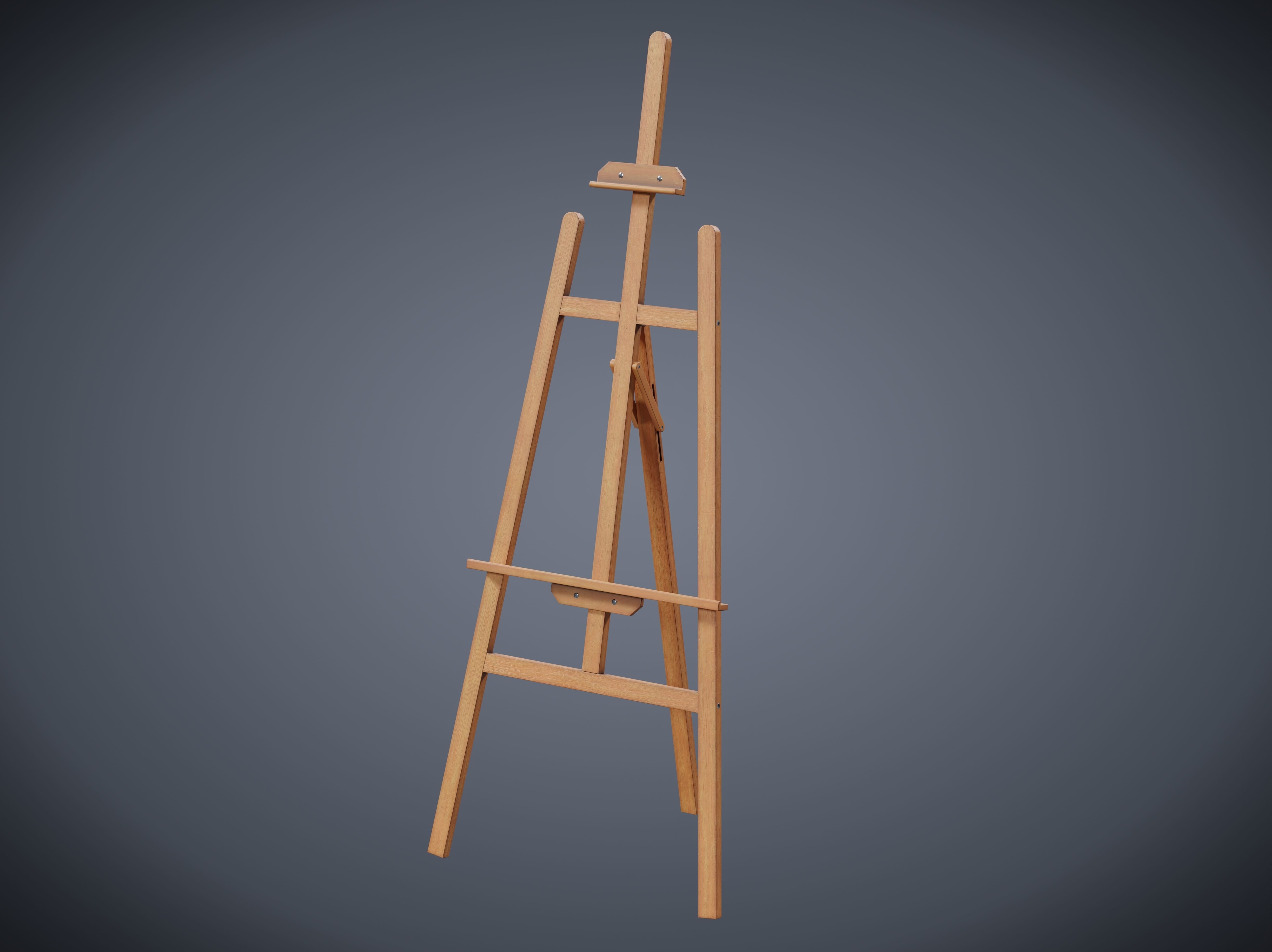 Easel Low-poly 3D model_3