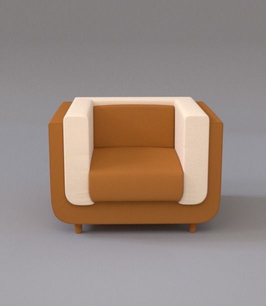  Armchair 3D model Low-poly 3D model_1