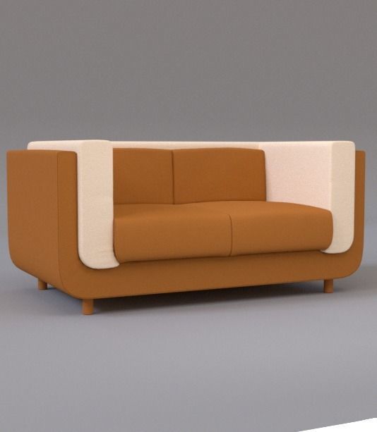 Double Sofa 3D model 3D model_2