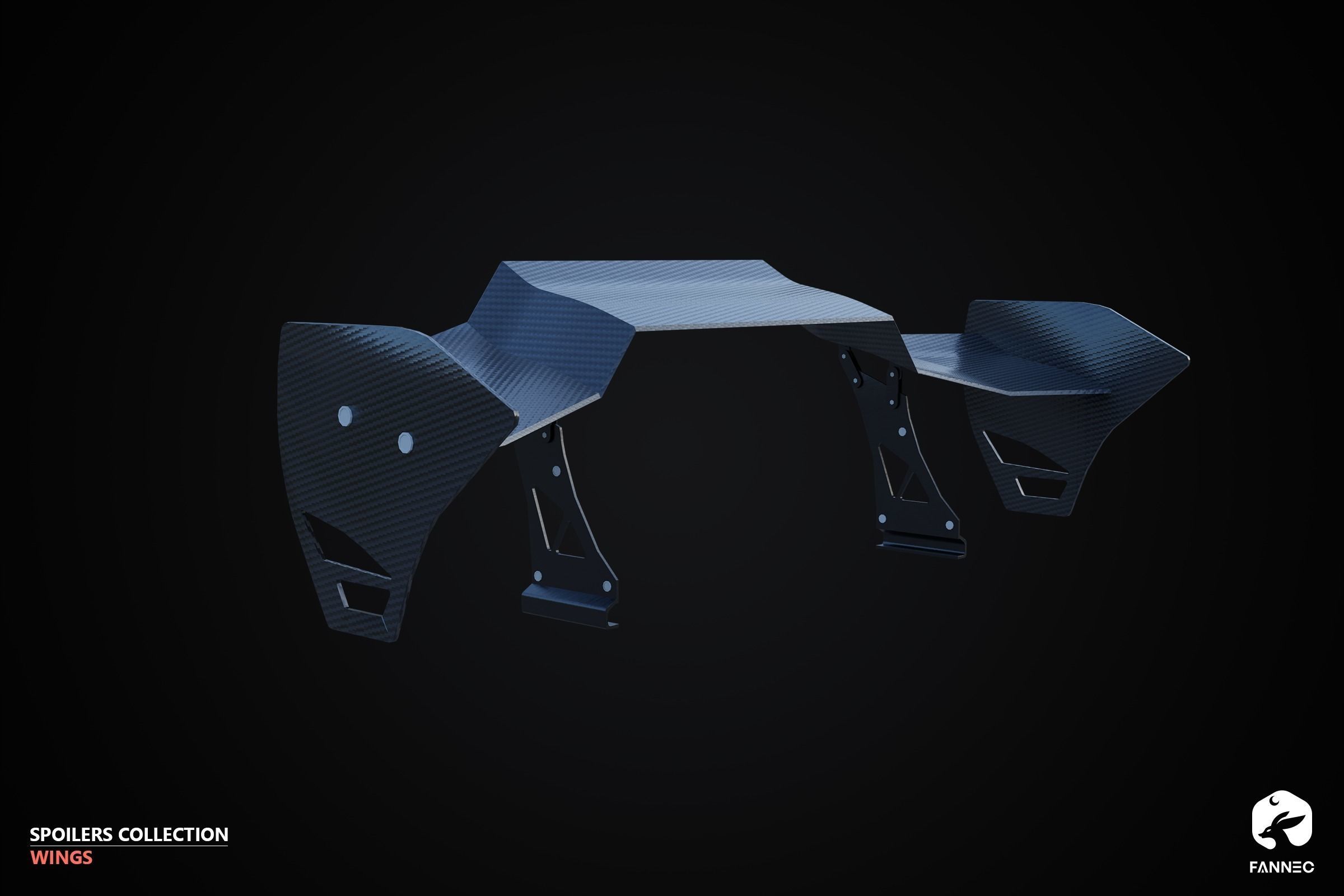 WINGS - Spoilers Collection - Unreal Engine Low-poly 3D model_7