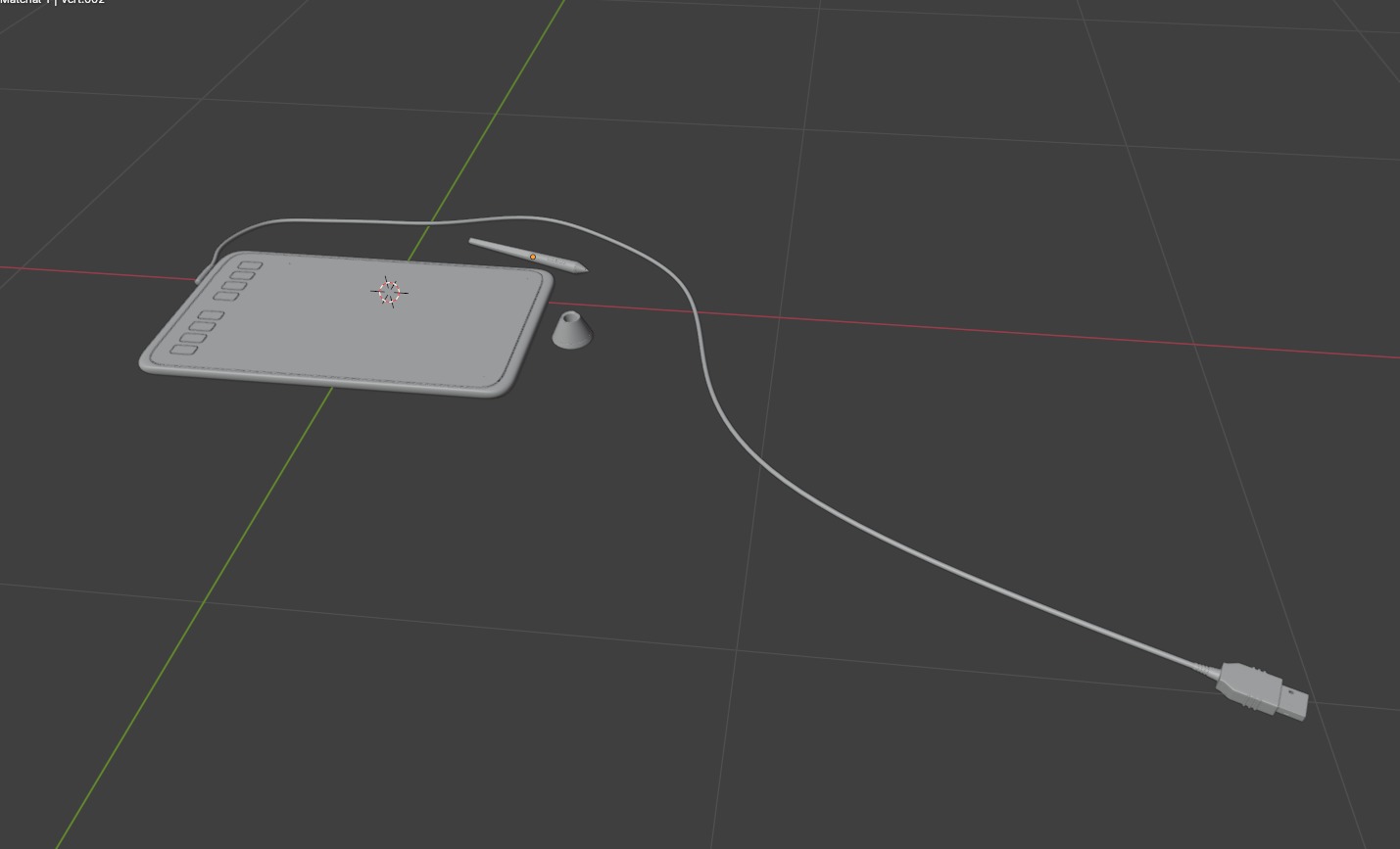 Graphics Tablet with Pen 3d model 3D model_19