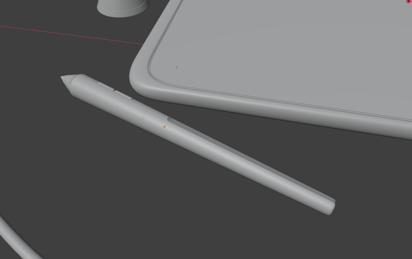 Graphics Tablet with Pen 3d model 3D model_21