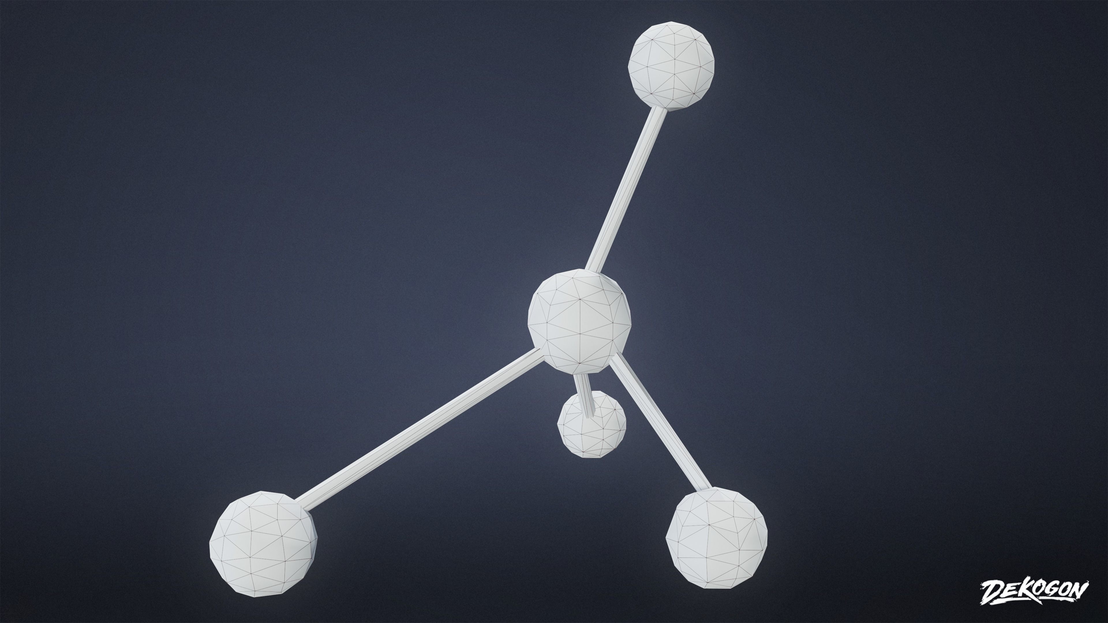 HIGH SCHOOL CLASSROOM - Molecules 01 - LOW POLY Low-poly 3D model_7