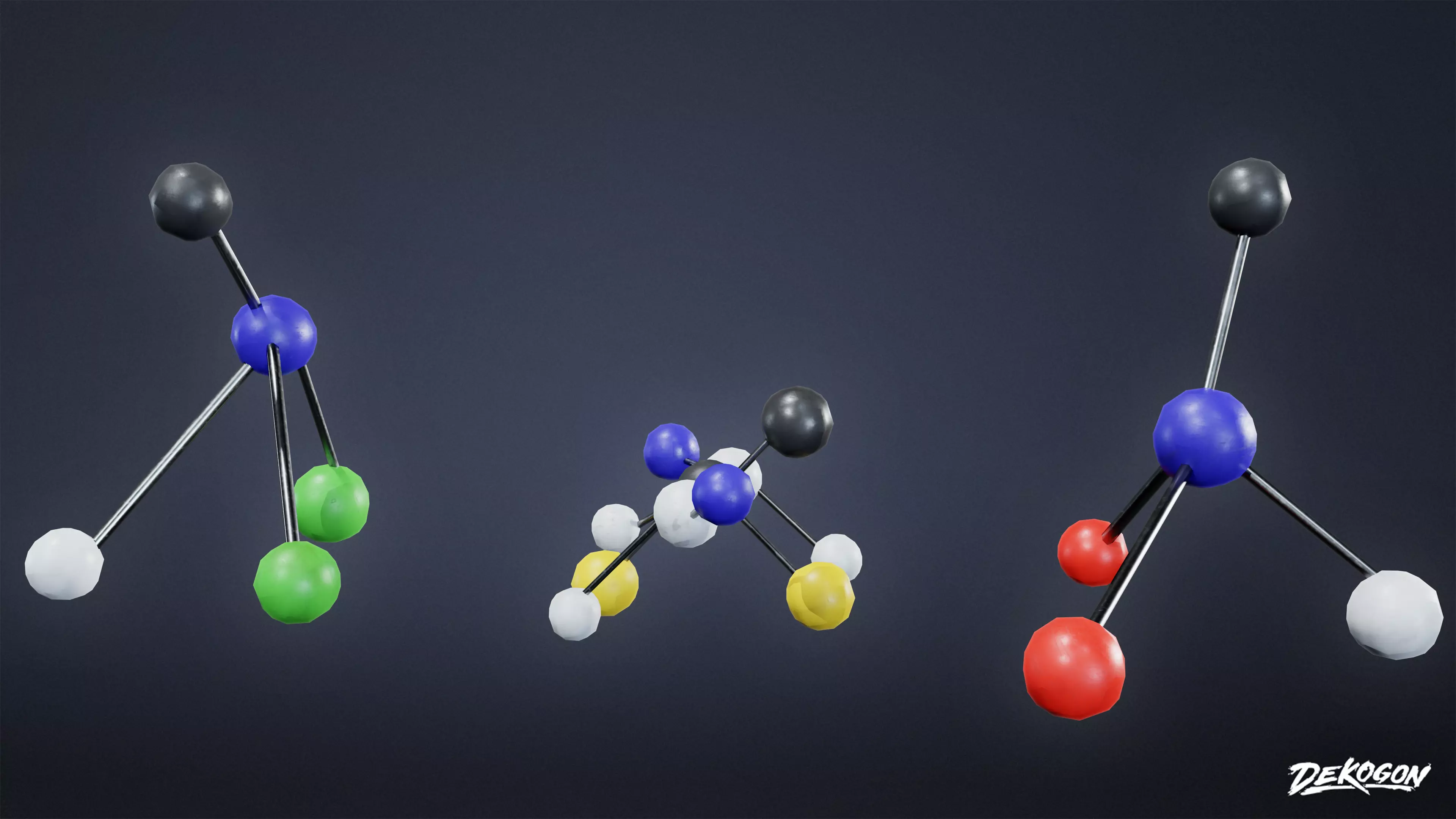 HIGH SCHOOL CLASSROOM - Molecules 01 - LOW POLY Low-poly 3D model_0