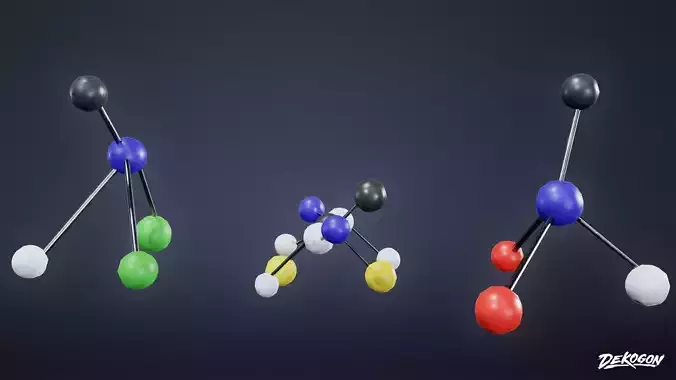 HIGH SCHOOL CLASSROOM - Molecules 01 - LOW POLY