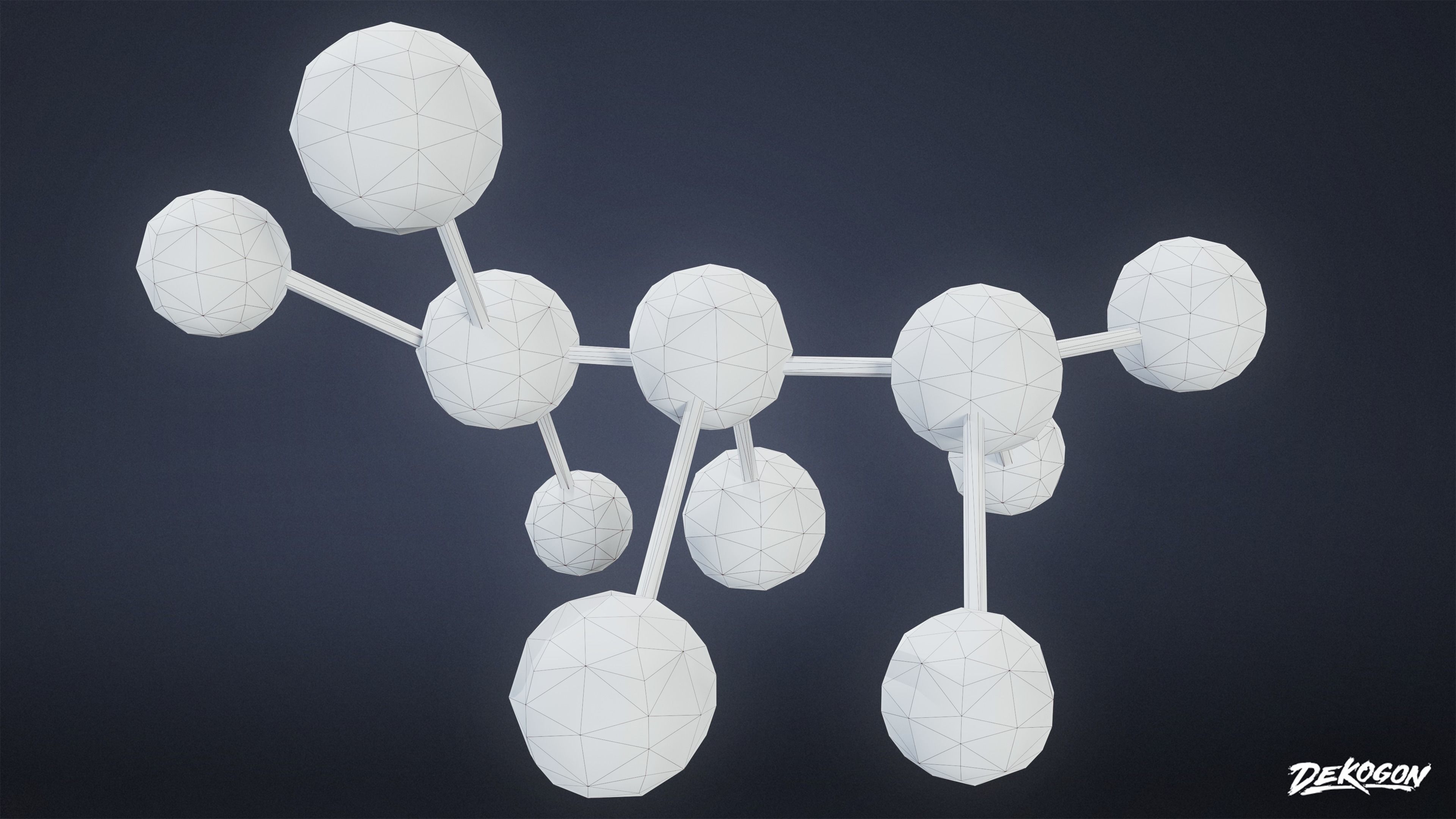 HIGH SCHOOL CLASSROOM - Molecules 01 - LOW POLY Low-poly 3D model_9