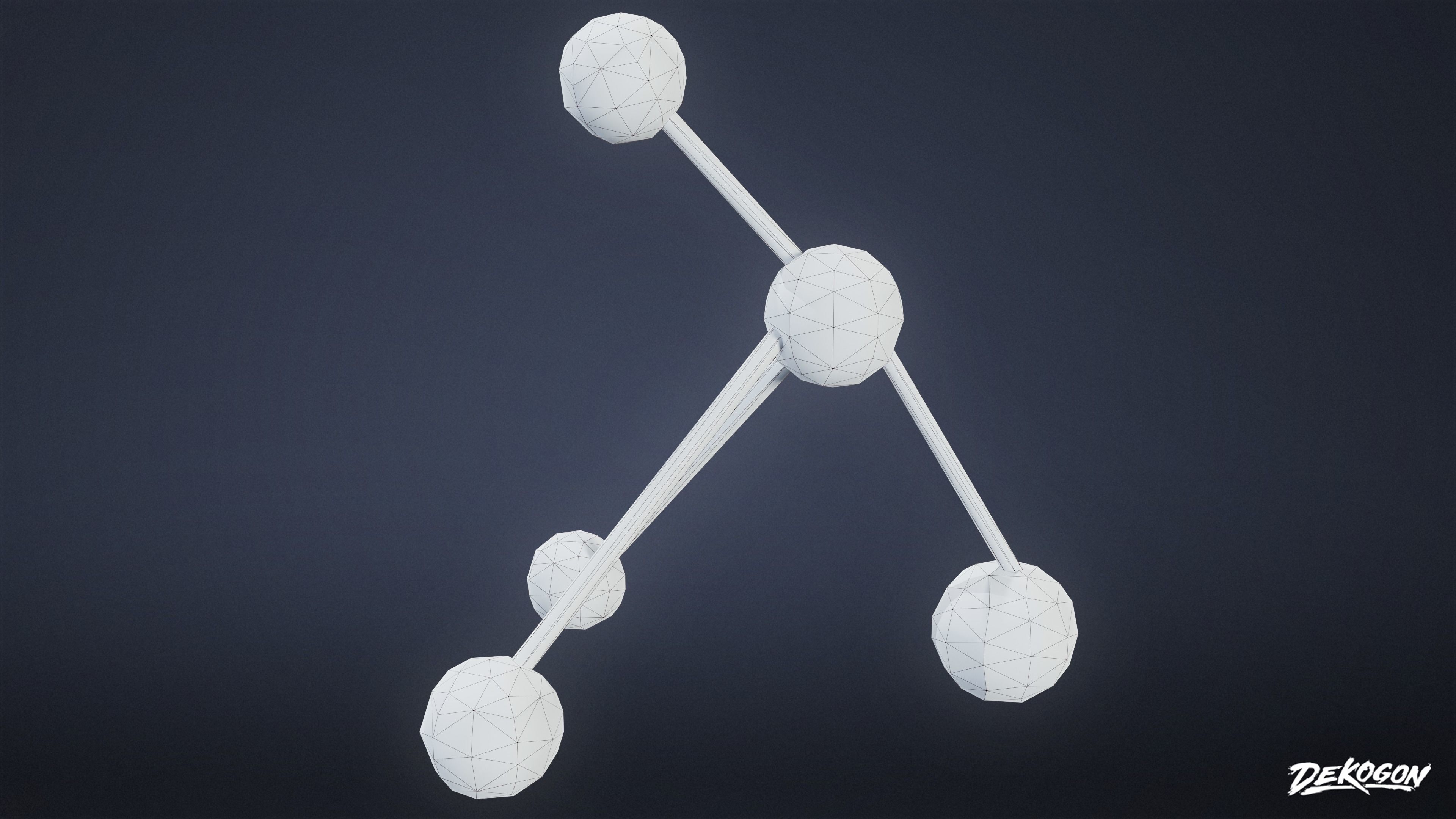 HIGH SCHOOL CLASSROOM - Molecules 01 - LOW POLY Low-poly 3D model_8