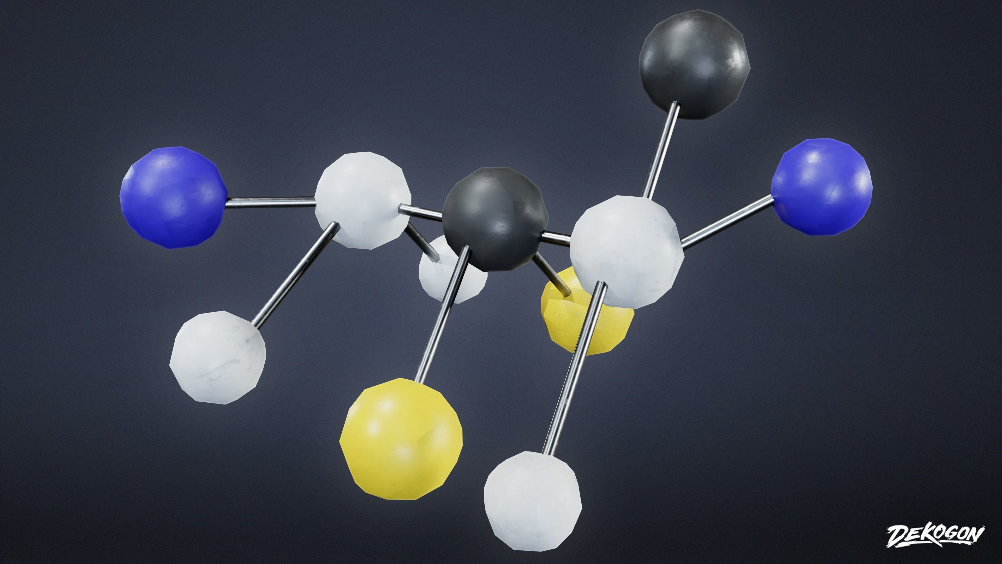 HIGH SCHOOL CLASSROOM - Molecules 01 - LOW POLY Low-poly 3D model_4