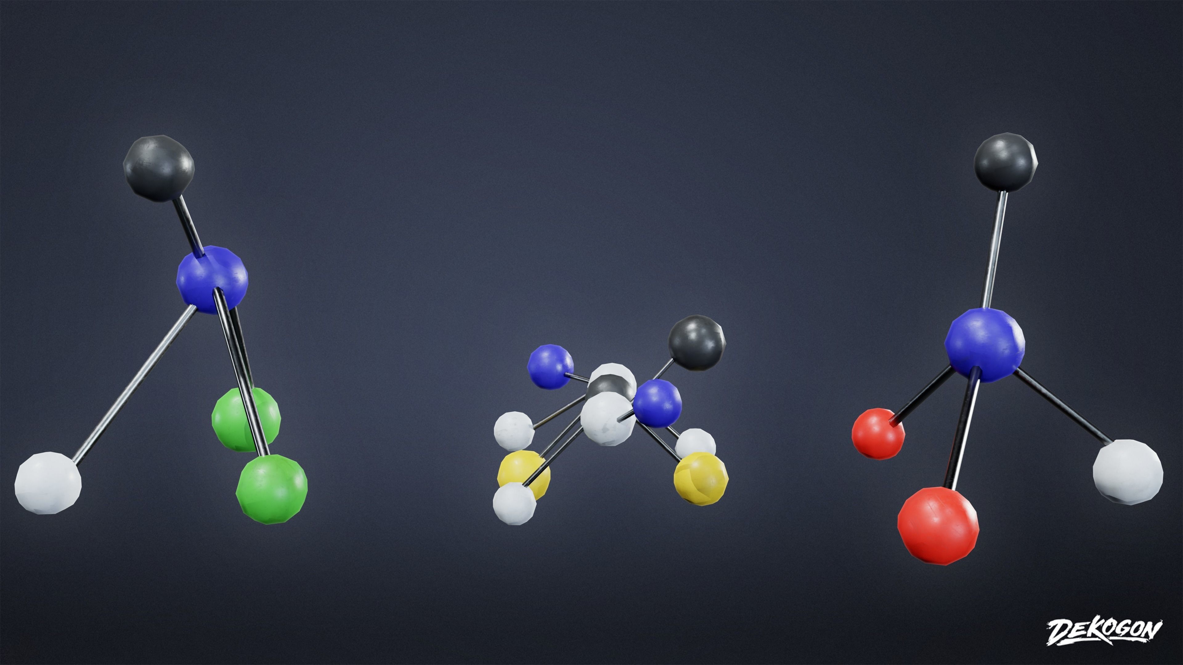 HIGH SCHOOL CLASSROOM - Molecules 01 - LOW POLY Low-poly 3D model_1