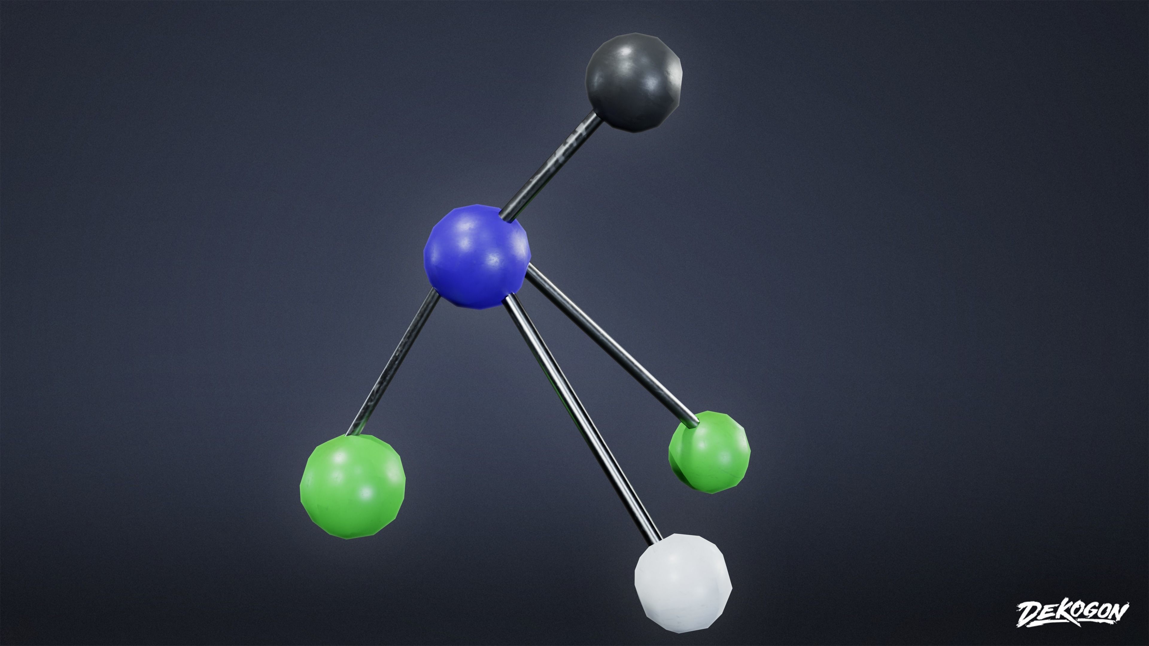 HIGH SCHOOL CLASSROOM - Molecules 01 - LOW POLY Low-poly 3D model_5