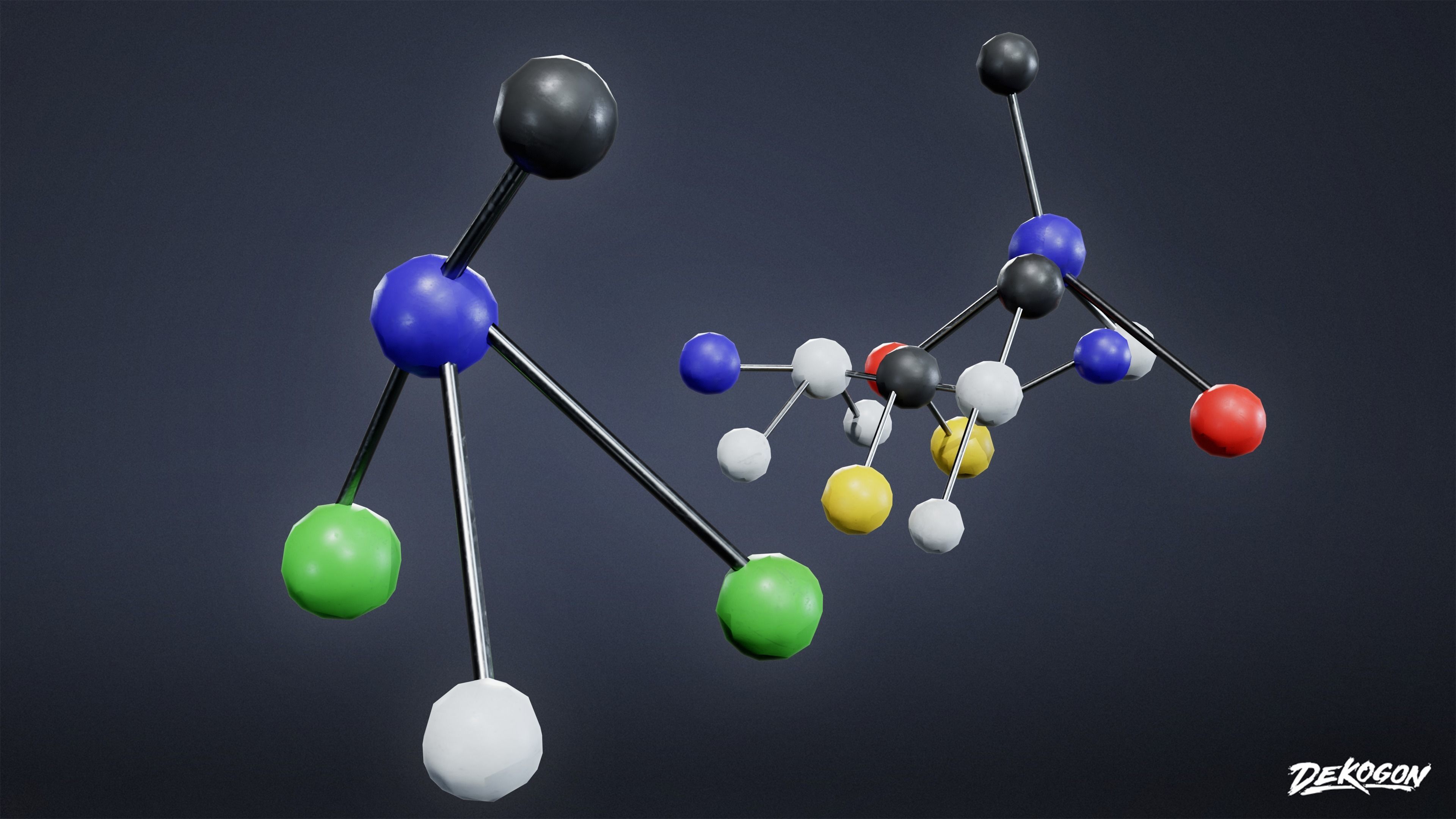 HIGH SCHOOL CLASSROOM - Molecules 01 - LOW POLY Low-poly 3D model_2