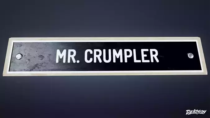 HIGH SCHOOL CLASSROOM - Name Plate 01 - LOW POLY