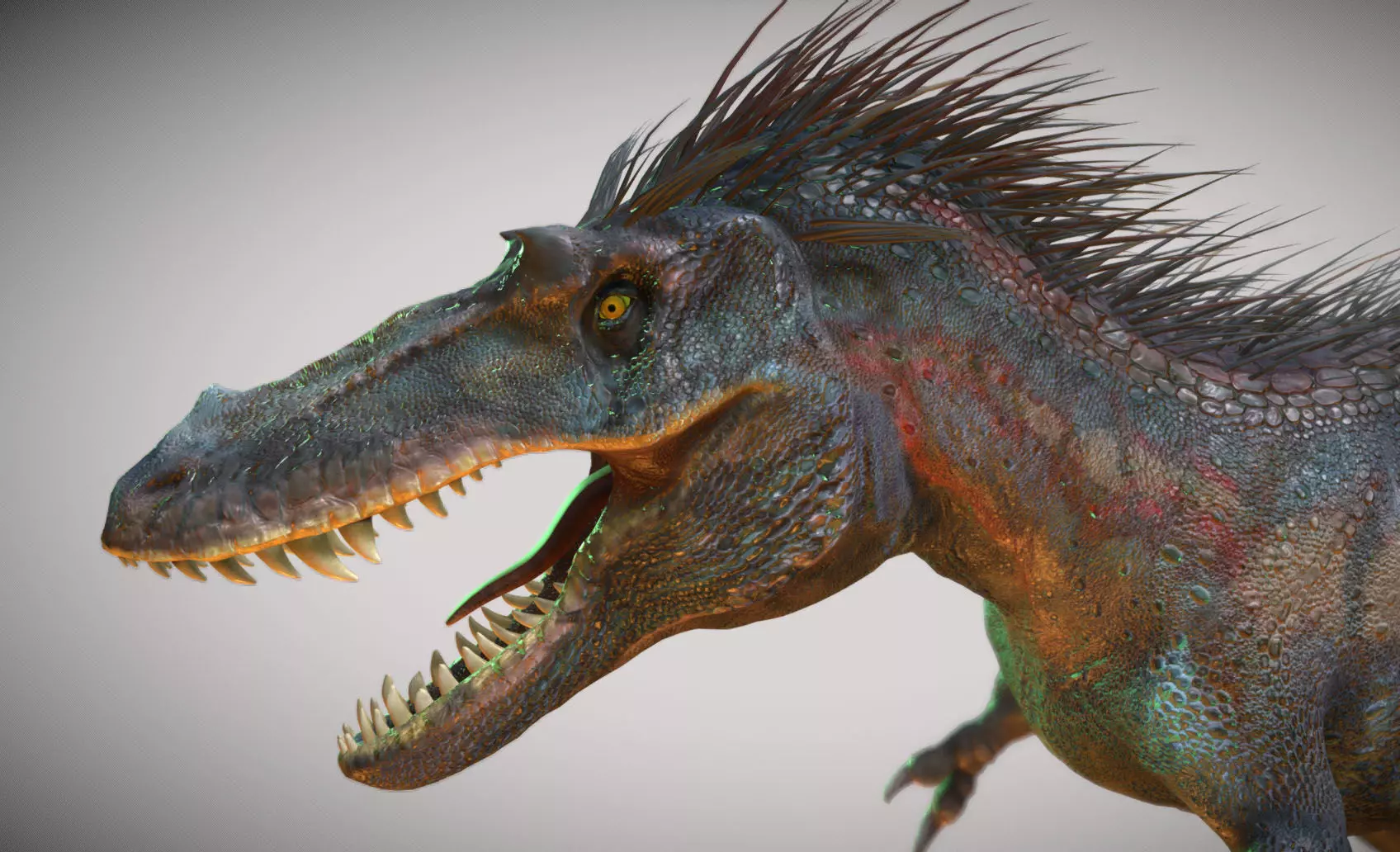 Qianzhousaurus sinensis Low-poly 3D model_0