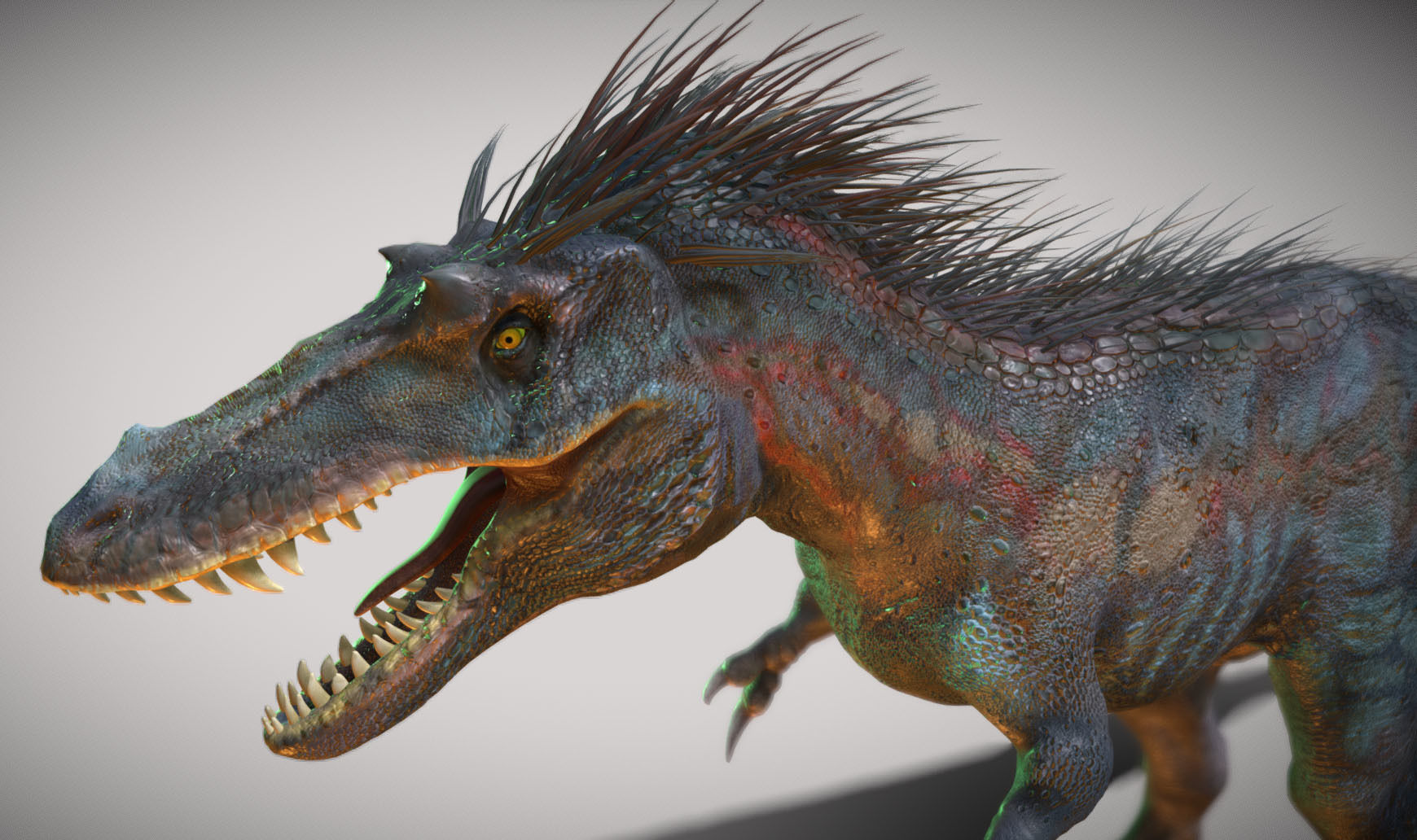 Qianzhousaurus sinensis Low-poly 3D model_3