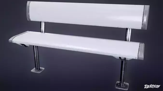 HIGH SCHOOL CLASSROOM - Outdoor Bench 01 - LOW POLY