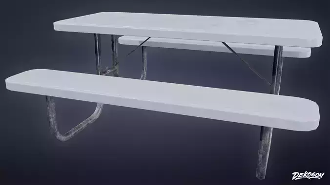 HIGH SCHOOL CLASSROOM - Outdoor Table 01 - LOW POLY