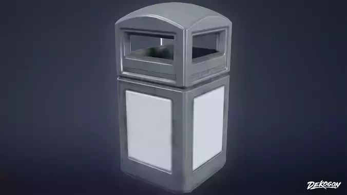 HIGH SCHOOL CLASSROOM - Outdoor Trashcan 01 - LOW POLY