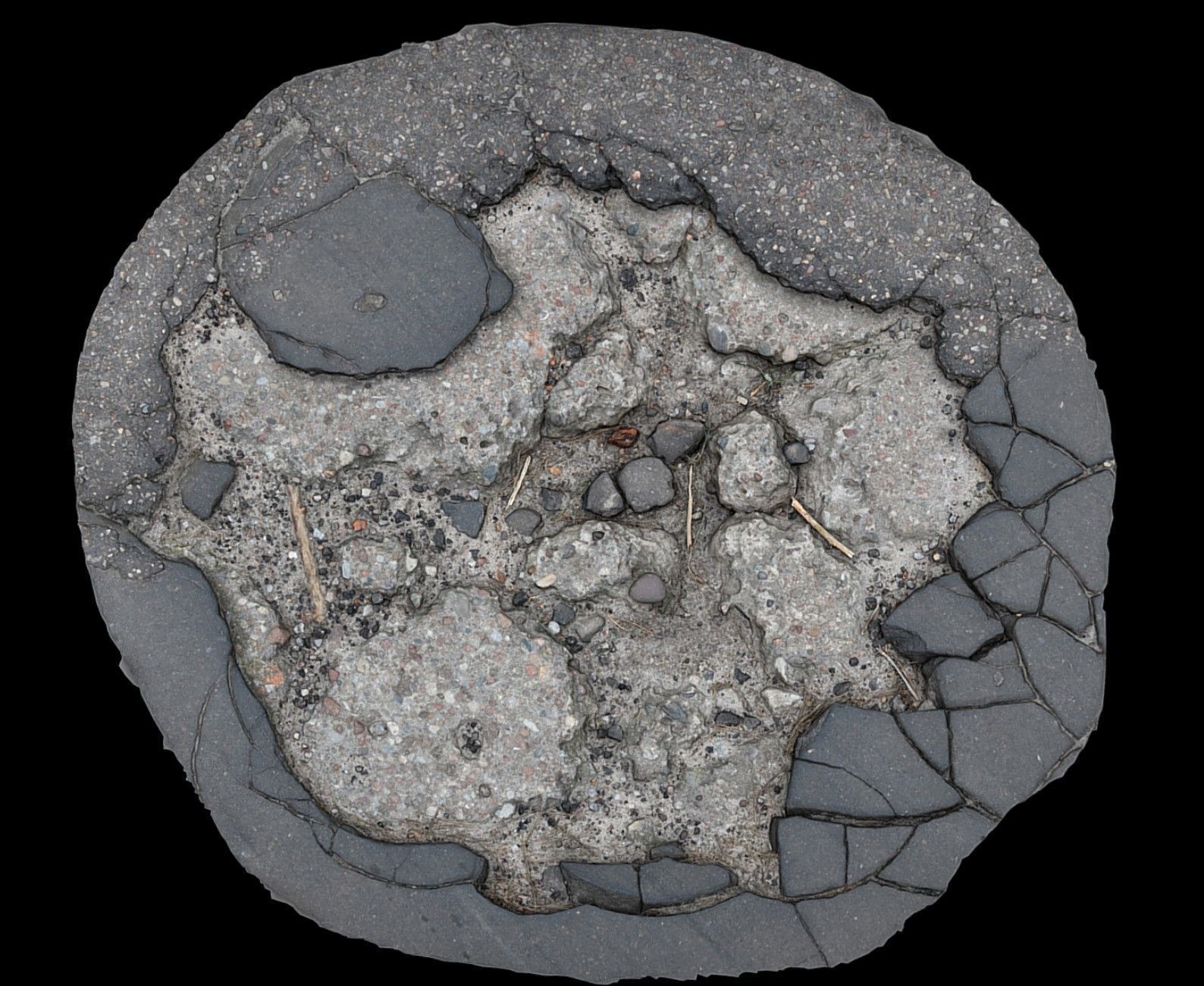 asphalt destroyed road debris part2 photogrammetry Low-poly 3D model_1