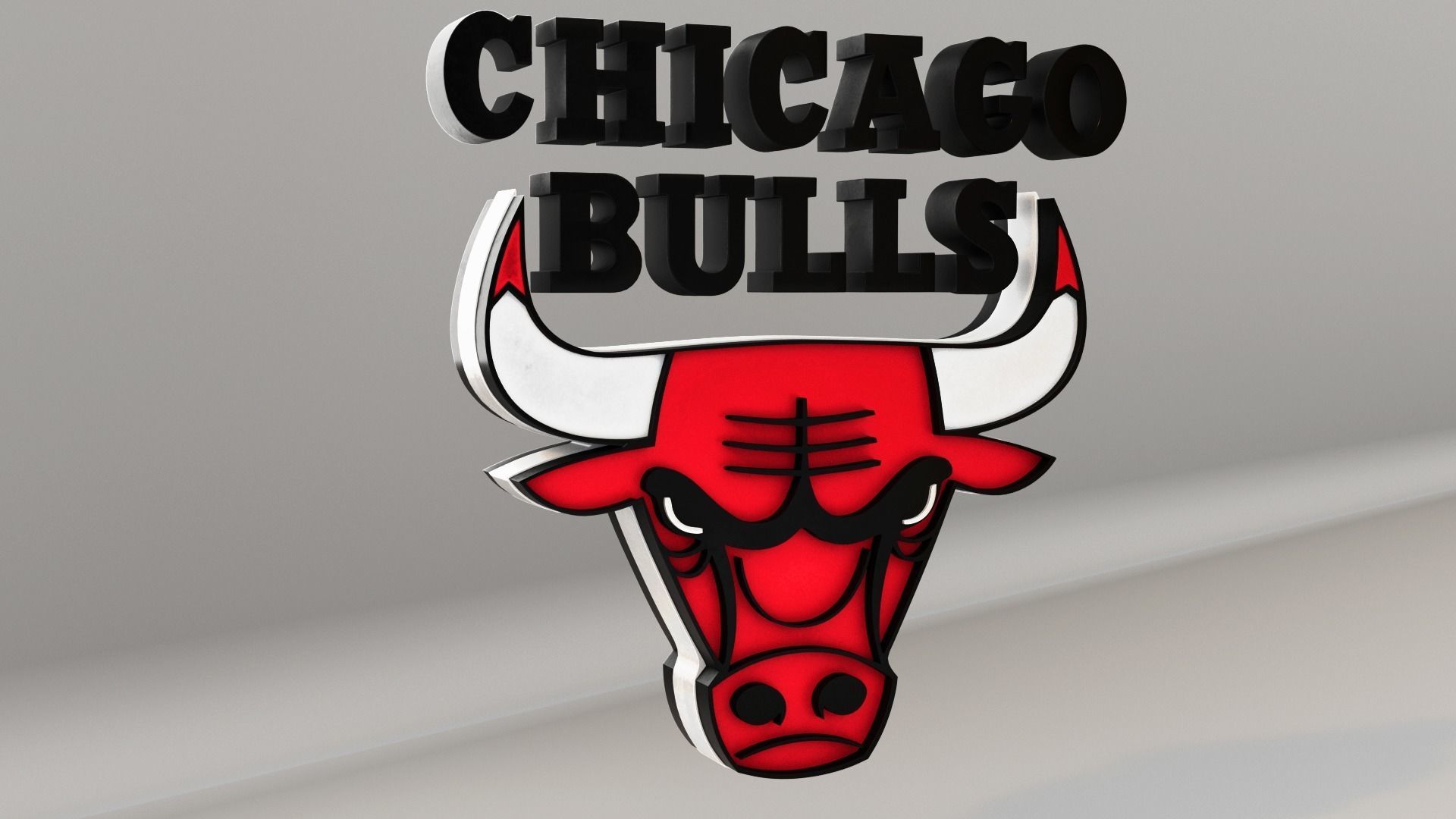 NBA Chicago Bulls Logo 3D model_4