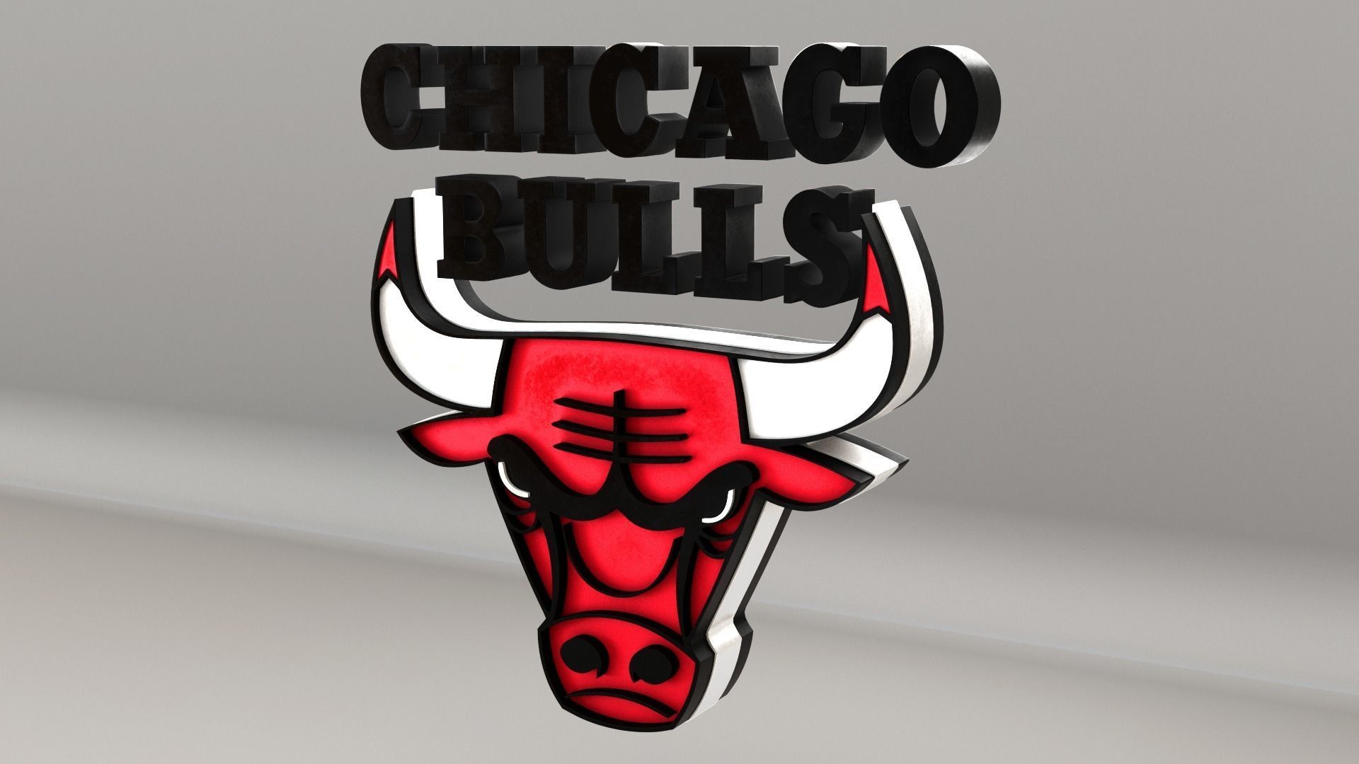 NBA Chicago Bulls Logo 3D model_2