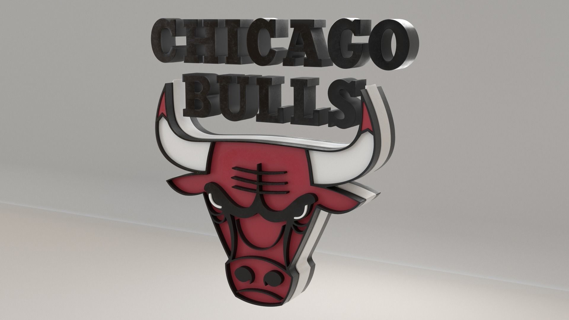 NBA Chicago Bulls Logo 3D model_6