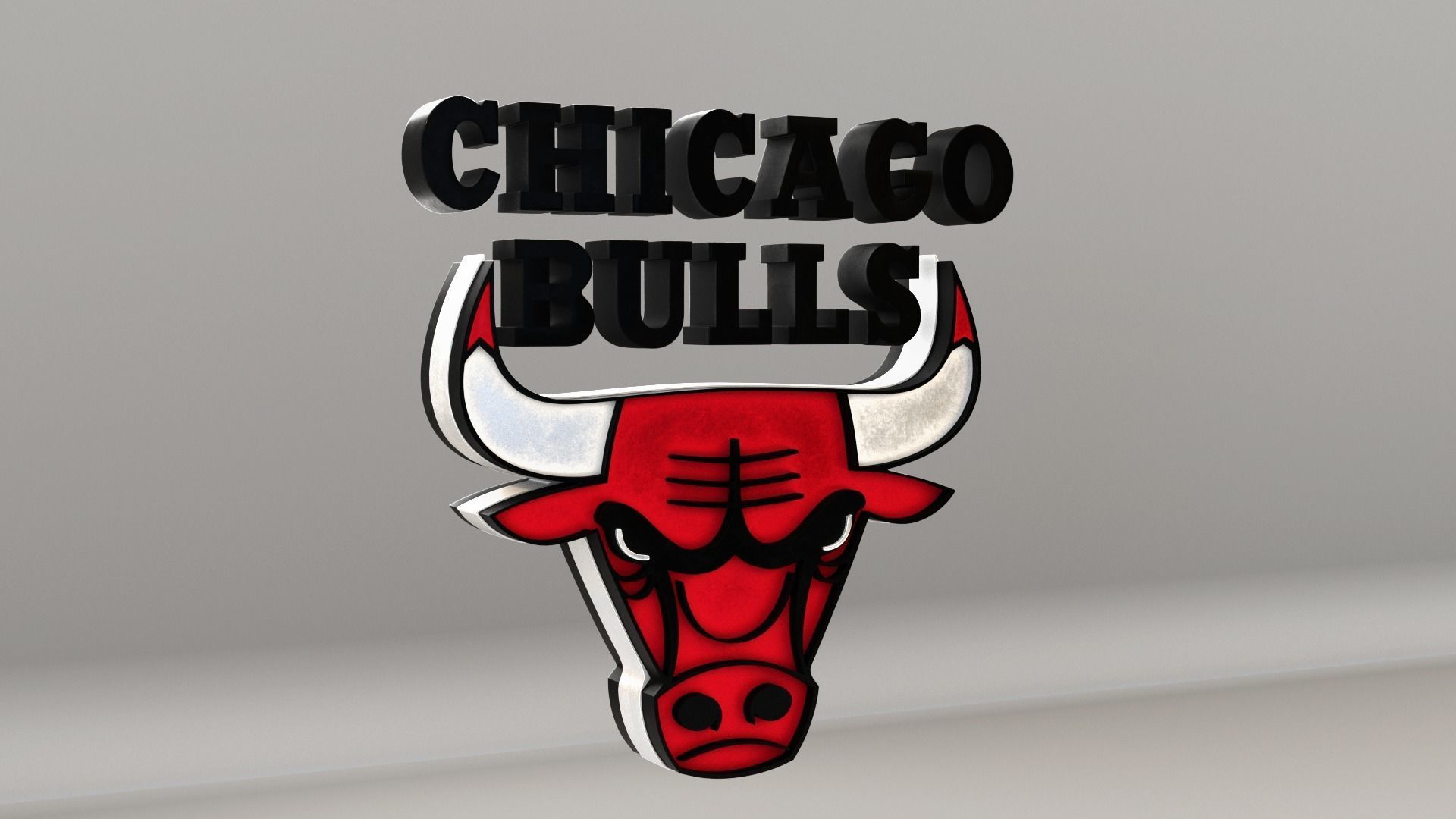 NBA Chicago Bulls Logo 3D model_3